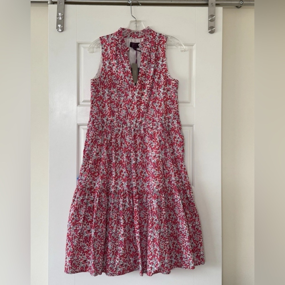 J. Crew Red Floral Sleeveless Dress